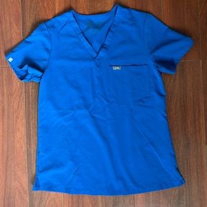 Figs Slim Catarina royal blue scrub top